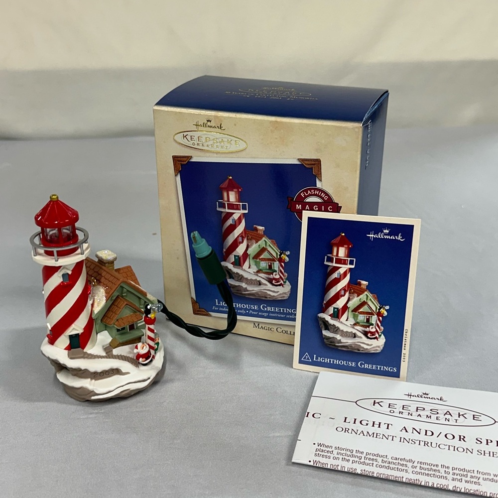 Vintage Hallmark Keepsake “Lighthouse Greetings, 2003” Ornament